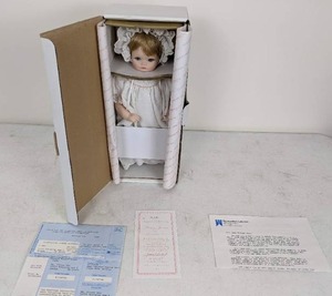 lot 37 image: Hamilton Collection Porcelain Doll by Connie Walser Derek - Baby Jessica in Mint Condition