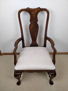 lot 75 image: Vintage Wooden Chair with White Cushion