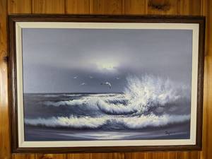lot 77 image: Beautifully Framed  Wave Art by Taylor