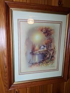 lot 78 image: Wooden Framed House Landscape Painting