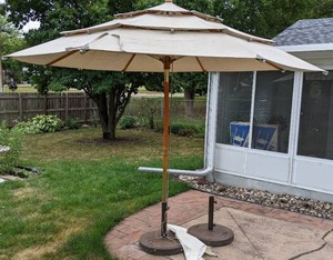 lot 18 image: Patio Umbrella with Two Stands