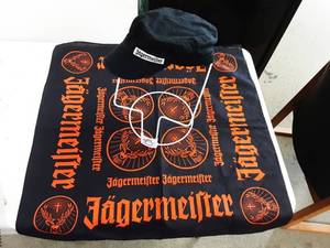 lot 173 image: New Jagermeister Black Bandana (26x26) & Embroidered Patch Conductor Cap