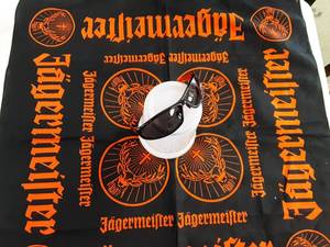 lot 160 image: NEW Jagermeister Black Bandana (26x26) & Sunglasses