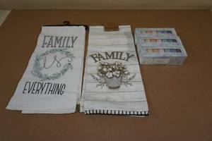 lot 76 image: Kitchen Towels with Bar Soap