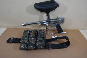 lot 156 image: ViewLoader Prodigy Electronic Paintball Gun with Fill Tubes