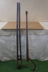 lot 190 image: Wood Handle Post Hole Digger and Logging Cant Hook
