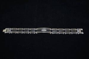 lot 210 image: Stainless Steel Bracelet with Black Inserts