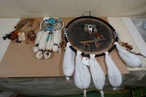lot 225 image: Native American Dream Catchers - Largest is 31 x 19.5