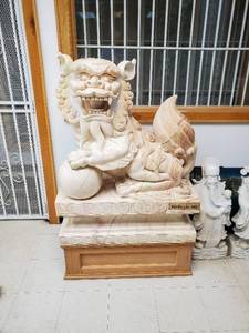 Huge Marble Foo Dog Guardian