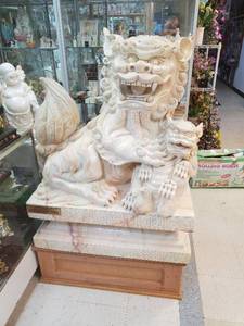 Huge Marble Foo Dog Guardian