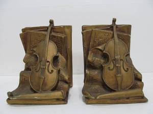 lot 35 image: Vintage 1960s Cello Bookend Set