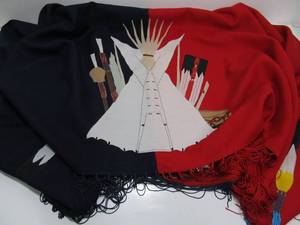 lot 45 image: Hand Made Native Ceremonial FlagBanner