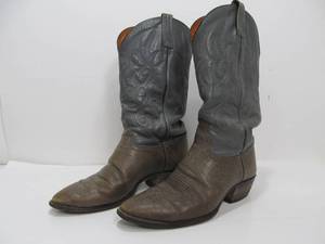 lot 295 image: Pair of Vintage J. CHISOLM Mens Leather Cowboy Boots - Size 10.5 EE