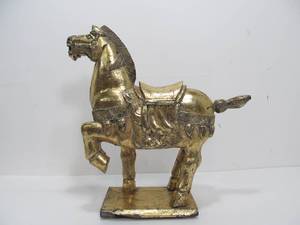 lot 14 image: Vintage Gilt Wood Horse Sculpture