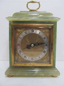 lot 28 image: Nice Vintage Green Onyx or Marble Case Carriage Clock