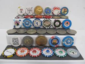 lot 122 image: Group of Assorted Authentic Casino Chips