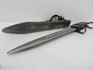 lot 222 image: Vintage AK-47 Bayonet wMatching Steel Scabbard