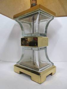 lot 228 image: Signed CHAPMAN Vintage HEAVY Solid & Thick Glass Table Lamp