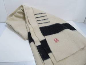 lot 229 image: Vintage HUDSON BAY Black Stripe 4-Point Wool Blanket