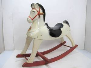lot 230 image: Vintage 1950s The Hairless Horse Rocking horse Toy wPhotos