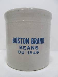 lot 312 image: Old Vintage Boston Baked Beans Stoneware Crock