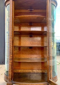 lot 2 image: Excellent Ornate Antique Curved Glass CurioChina Cabinet