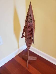 Handcarved Wood Lamp