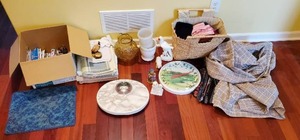 Collection Of Dcor And Bathroom Items