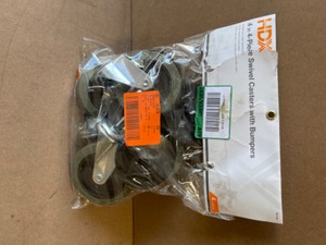HDX 4 in. Industrial Casters with Bumper (4-Pack)