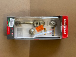 Kwikset Montara Satin Nickel Single Cylinder Door Handleset with Juno Entry Door Knob Featuring SmartKey Security