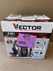 Vector 800 Peak Amp Jump Starter, 120 PSI Air Compressor, Three USB Charging Ports, Rechargeable