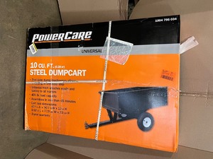 Powercare 10 cu. ft. Lawn Mower Dump Cart with Wheels- Customer Return - Review all pictures