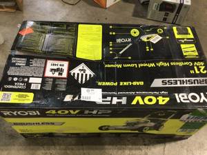 Ryobi 21 Cordless High Wheel Lawn Mower, Customer Return -Review all pictures