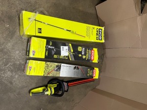 Mix Lot of assorted Ryobi Cordless String Trimmer, Hedge Trimmers - Customer Returns - Review all pictures