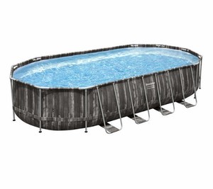 Bestway Power Steel 22 Ft x 12 Ft x 48 Inch Above Ground Oval Pool Set