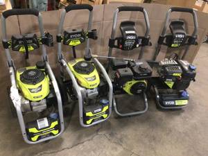 lot 23 image: Lot of 4 Ryobi Pressure Washers  Customer Returns See Terms on Auction