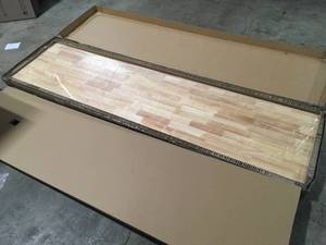 96 in. Solid Wood Work Surface for Extra Wide Heavy Duty Welded Steel Garage Storage System by Husky Customer Returns See Termns on Auction