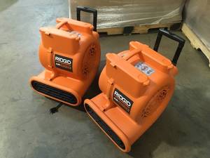 Lot of 2 RIDGID 1625 CFM Blower Fan Air Mover with Handle and Wheels Customer Returns See Terms on Auction