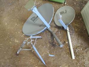 2 direct TV satellite dishes...