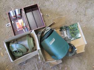 2 Coleman lanterns and a traveling ...