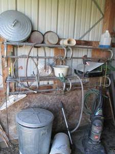 Garage lot, contents of shelves, me...