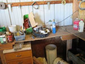 Corner garage lot includes tool box...