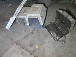 Small propane BBQ grill, 2 small pe...