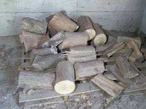 Large wooden pallet of fire wood (s...