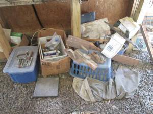 Contents under work bench including...