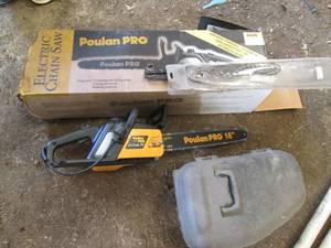 Poulan Pro 18 electric chainsaw, c...