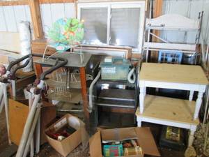 Garage lot with windows, end tables...