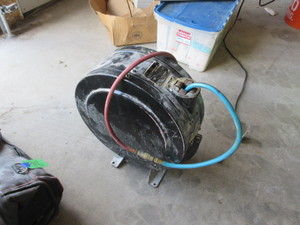 JOHN WOOD CO. AIR HOSE WITH REEL AND EXTRA HOSE