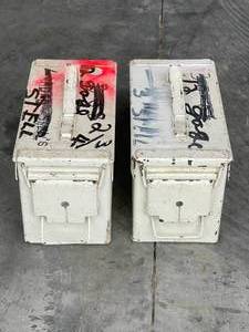 lot 5 image: 2 Military Ammo Boxes