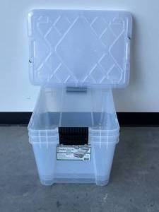 lot 14 image: 3-Pack 45 Quart Storage Containers NEW